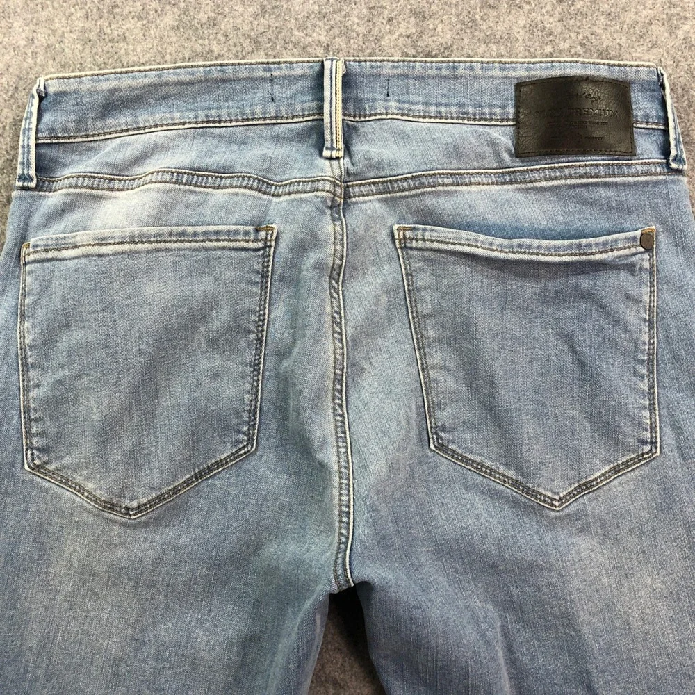 Mavi Premium Hunter Mens Jeans 34x30 Straight Leg Blue Light Wash Stretch Denim